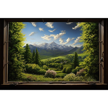 Landscape Window View Canvas
